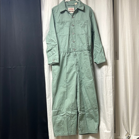 Levi's Pants - Levi's Sage Green Button-Front Utility Jumpsuit
